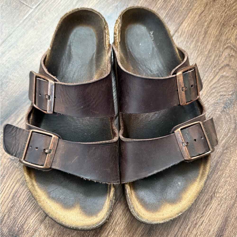 Birkenstock Brown Leather Double Strap Sandals